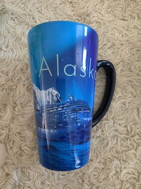 Prince Blue Alaska Cruise Ceramic Mug with Black Handle